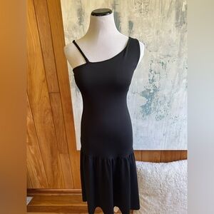 NWT Banana Republic Black Asymmetrical One-Shoulder Cocktail Dress. XXS